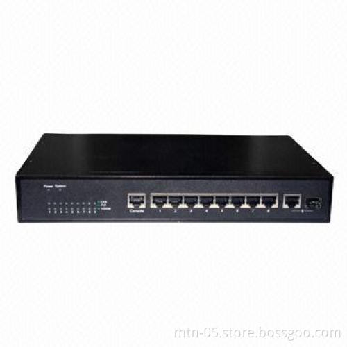 Managed PoE Switch with 150W Power, Supports LACP, Sized 280 x 180 x 44mm